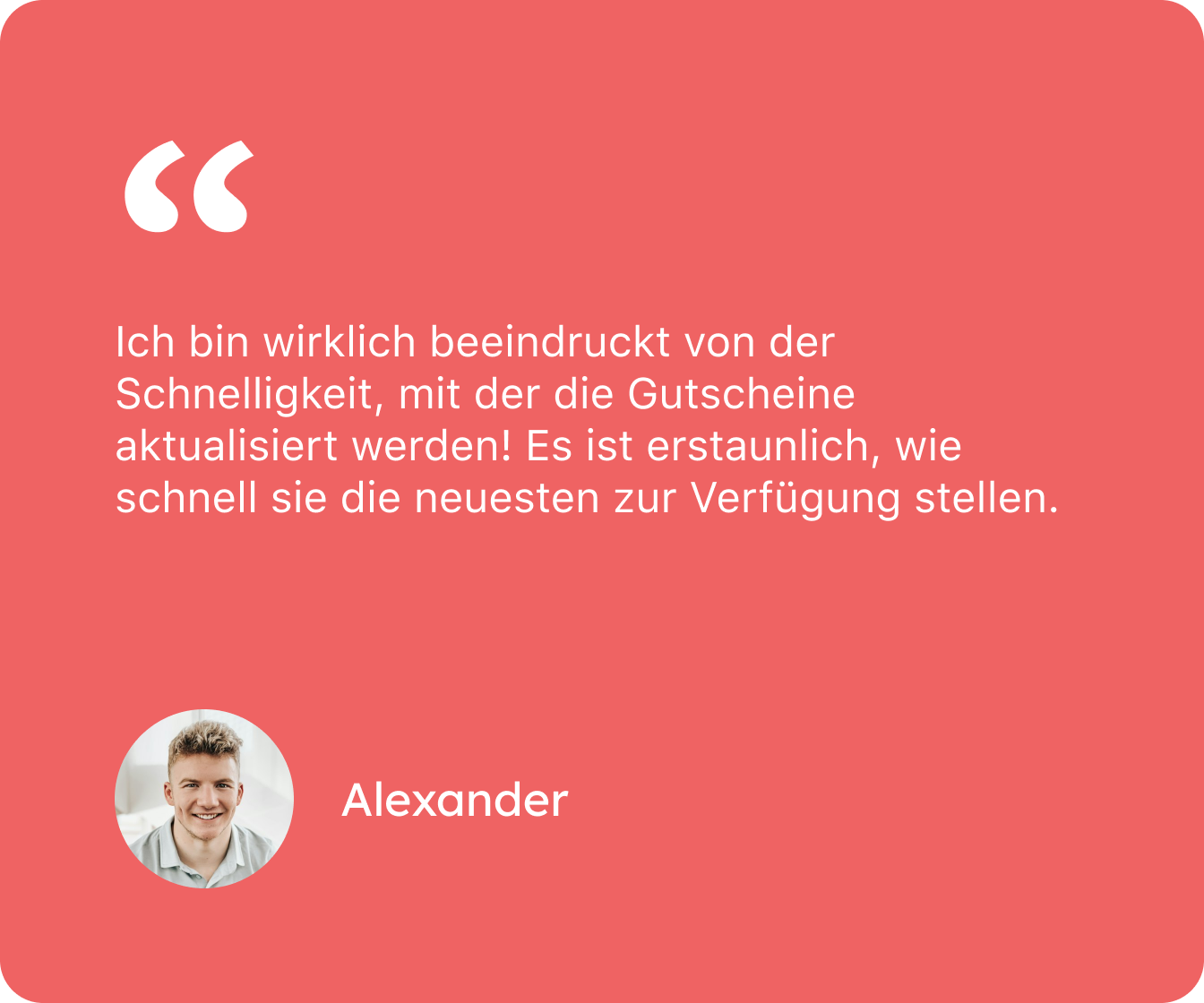 Ich bin wirklich beeindruckt von der Schnelligkeit, mit der die Gutscheine aktualisiert werden! Es ist erstaunlich, wie schnell sie die neuesten zur Verfügung stellen.